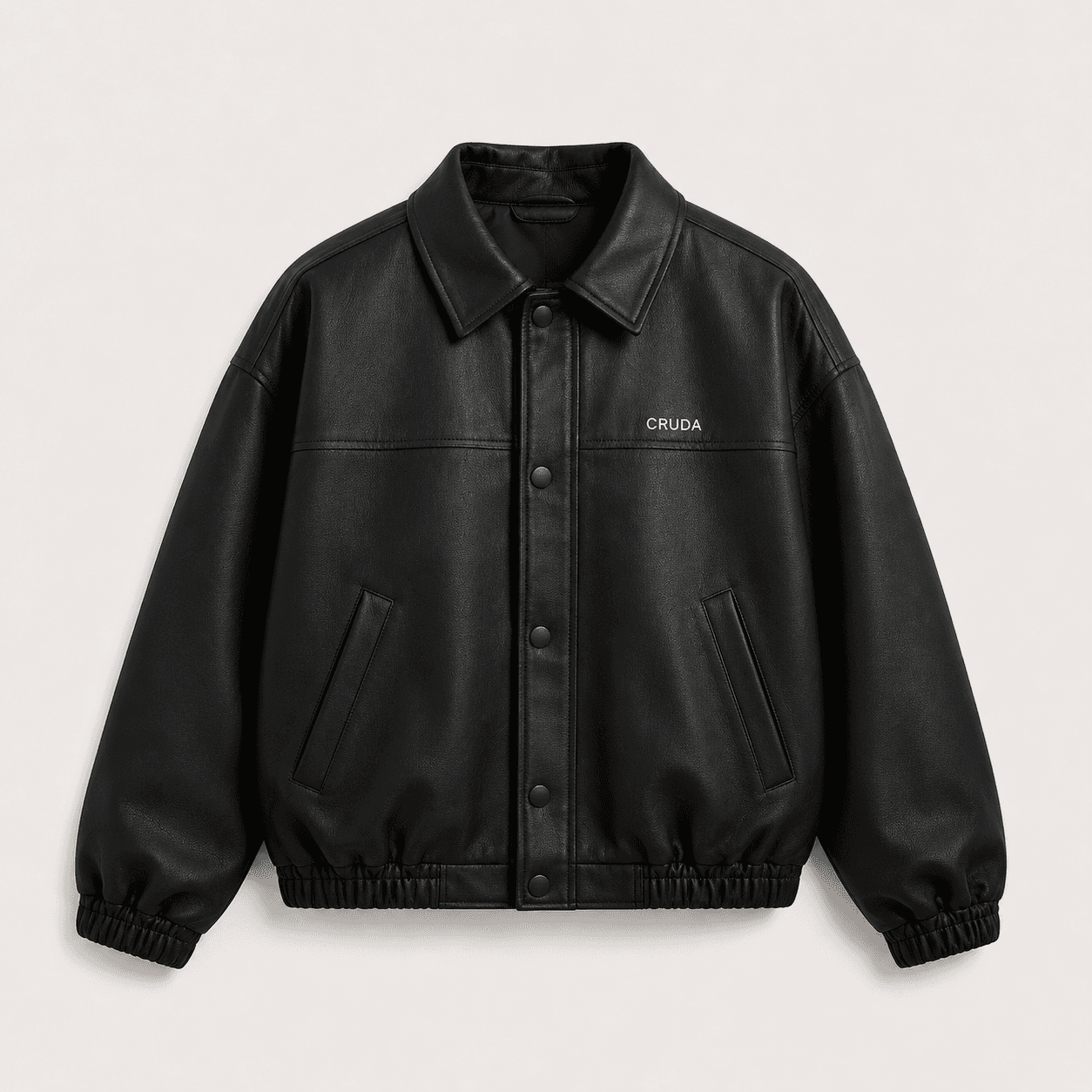 Blouson de cuero negro CRUDA