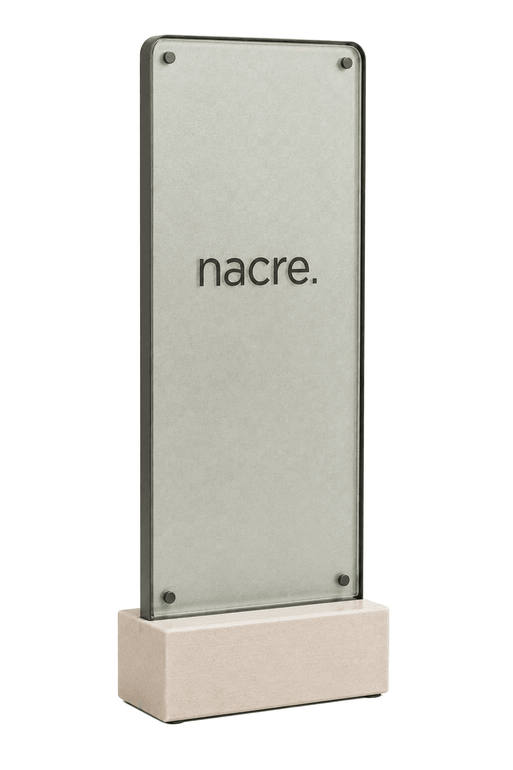 Cartel vertical de marca NACRE